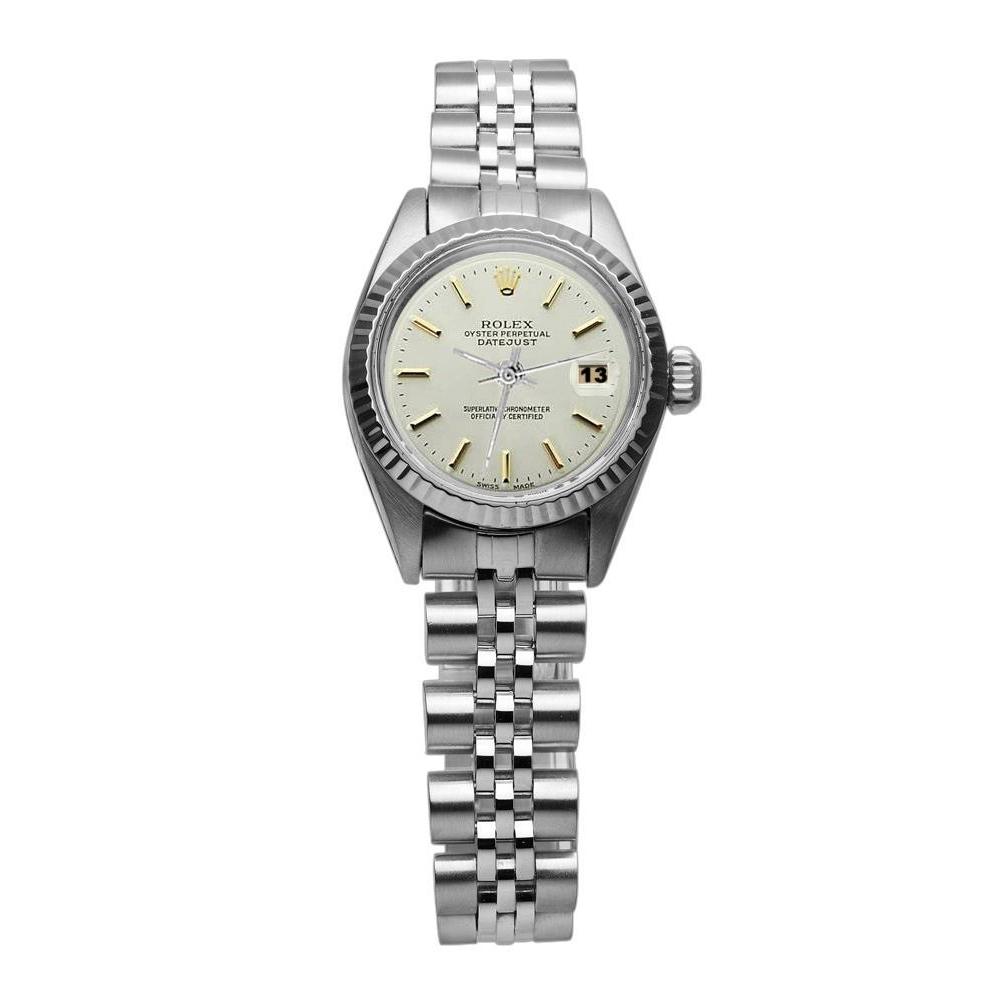 Edelstahl Jubilee Armband Damenuhr Datejust Zifferblatt Rolex Perpetual
