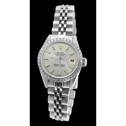 Edelstahl Jubilee Armband Rolex Damenuhr Stick Zifferblatt Diamant Lünette