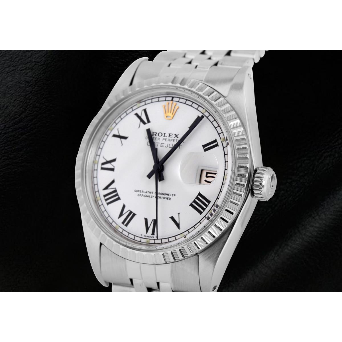 Weißes römisches Edelstahl Rolex
