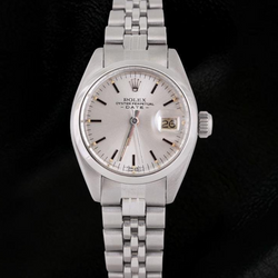 Edelstahl Jubilee Dame Date Uhr Silber Stick-Zifferblatt Rolex Datejust
