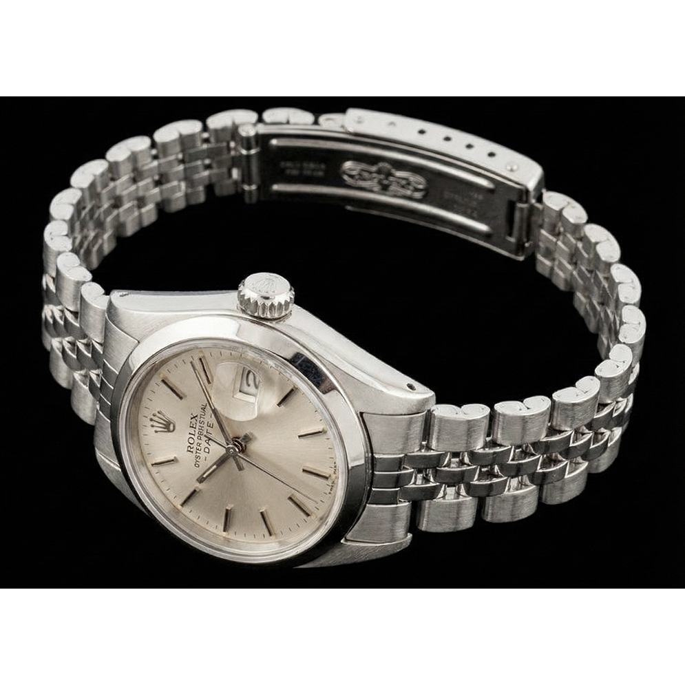 Edelstahl Jubilee Dame Date Uhr Silber Stick-Zifferblatt Rolex Datejust