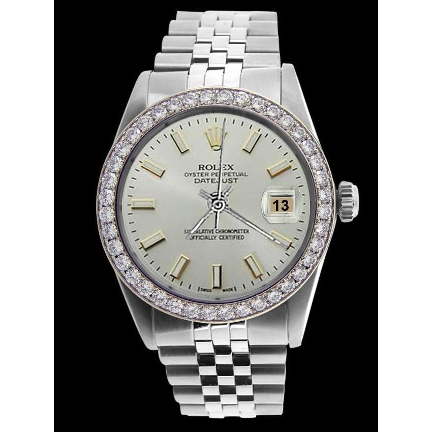 Edelstahl Rolex Jubilee Armband Weißes Zifferblatt Datejust Herrenuhr SCHNELLES EINSTELLEN
