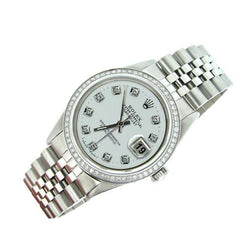 Edelstahlarmband Rolex Herrenuhr Datejust Diamantlünette