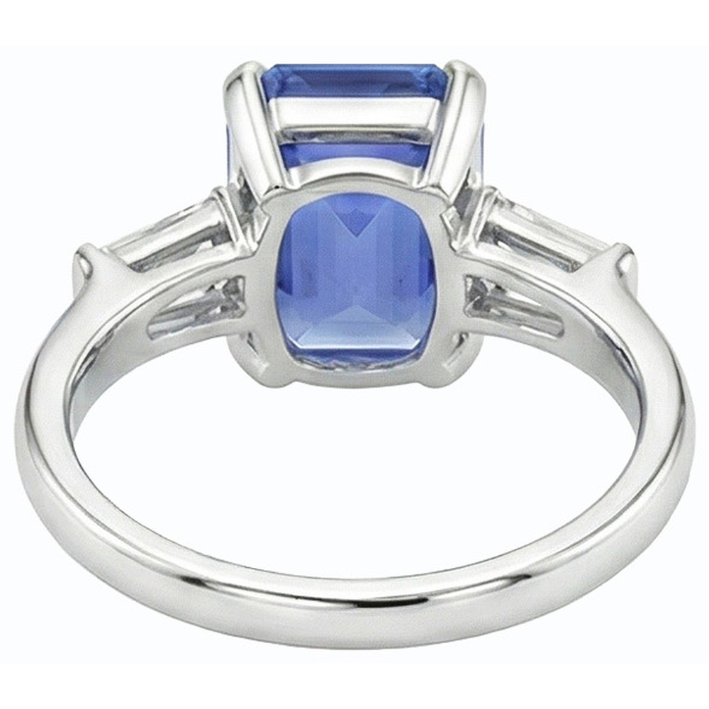 Edelstein 3 Stein Ring Smaragdblauer Saphir 2.50 Karat Damen Schmuck