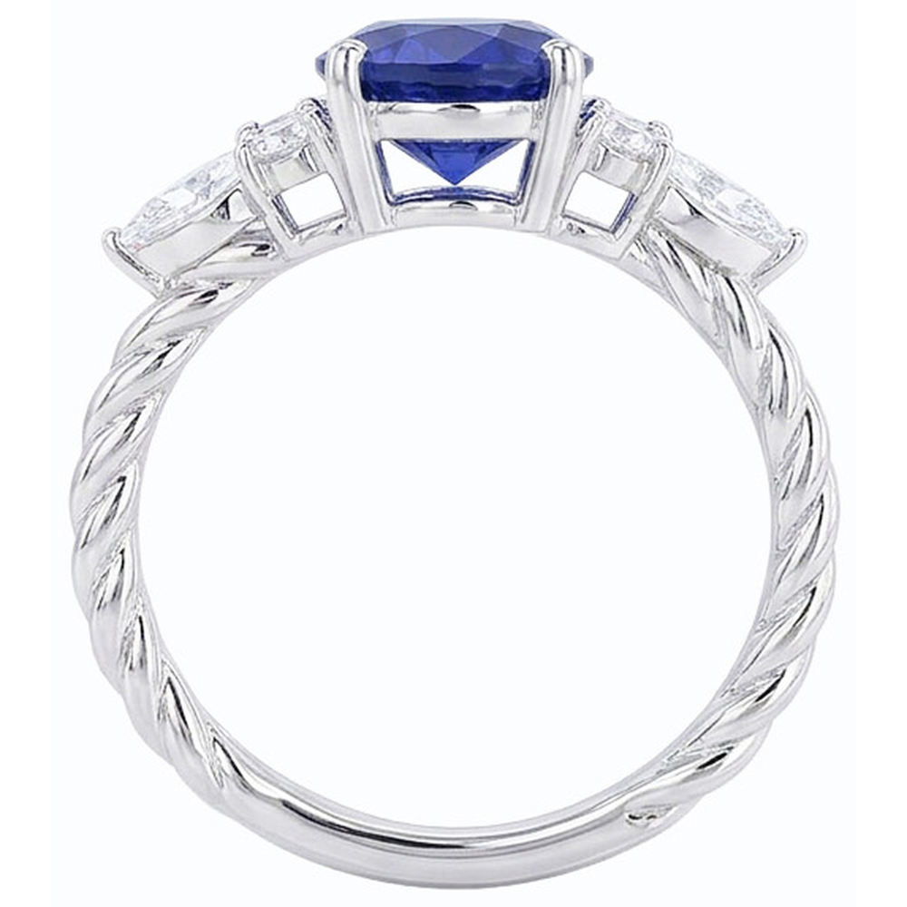 echter oval diamant 4Karat ring Seitenansicht