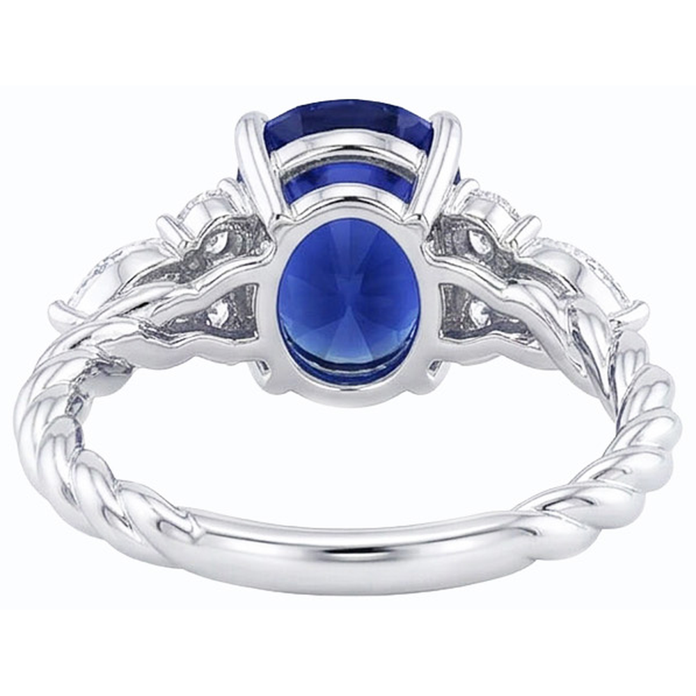 echter oval diamant 4Karat ring Detailansicht