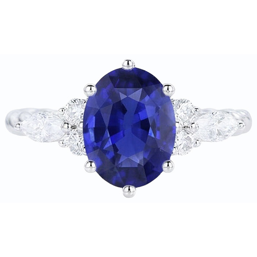 echter oval diamant 4Karat ring auf Weiß