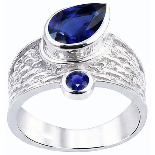 Edelstein Ceylon Saphir Ring Antik Stil 2.75 Karat Damen Schmuck