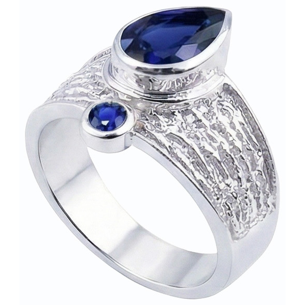 Edelstein Ceylon Saphir Ring Antik Stil 2.75 Karat Damen Schmuck