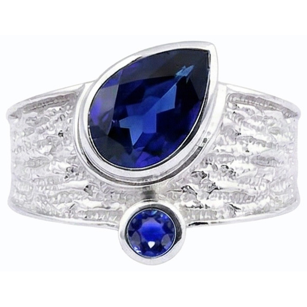 Edelstein Ceylon Saphir Ring Antik Stil 2.75 Karat Damen Schmuck