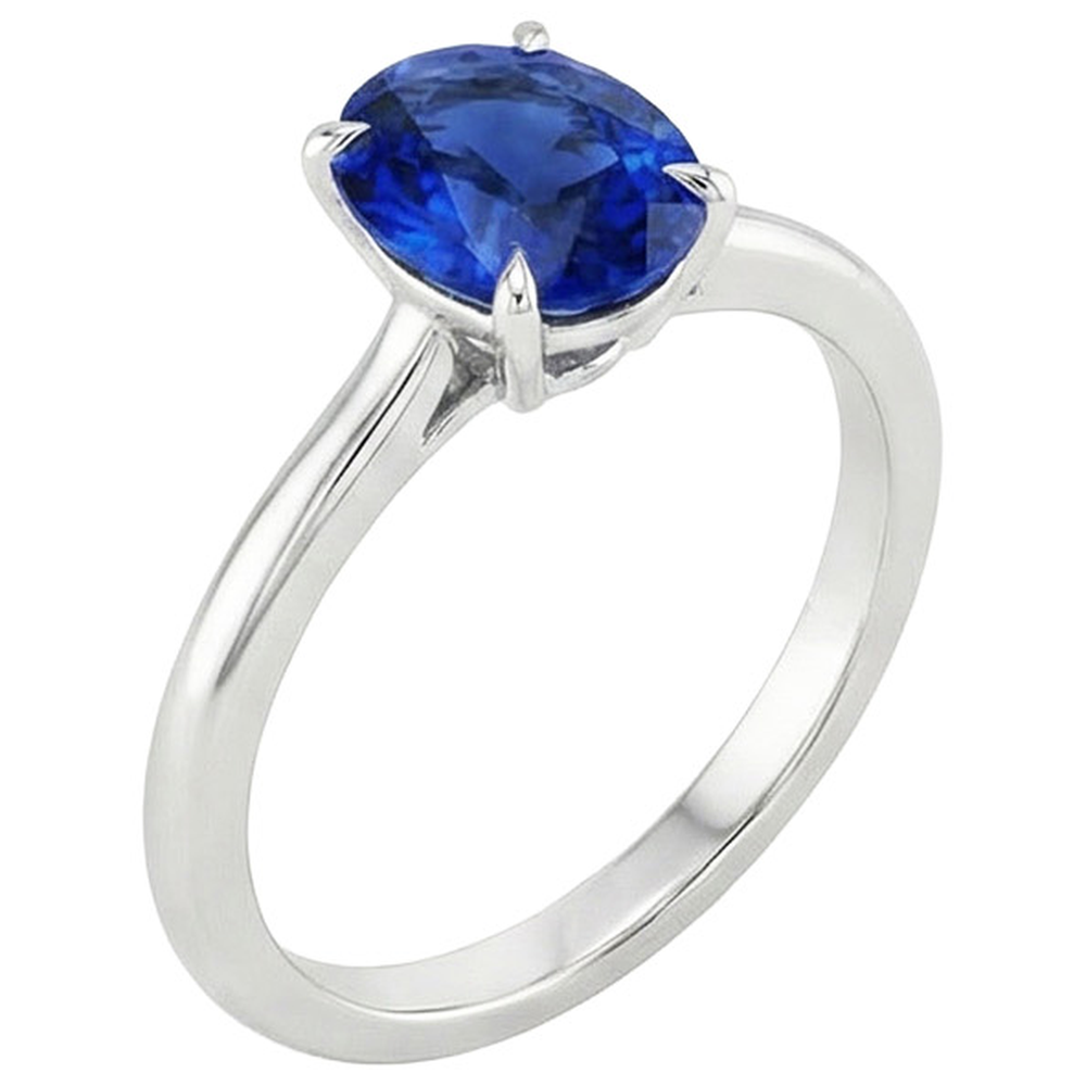 Edelstein Ceylon Saphir Verlobungsring Oval Cut 2 Karat Krappenset