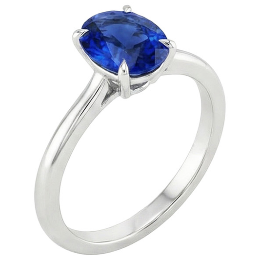 Edelstein Ceylon Saphir Verlobungsring Oval Cut 2 Karat Krappenset