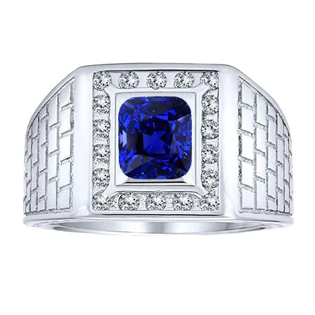 Edelstein-Herren-Schmuckkissen Saphir 2.50 Karat Antik-Stil