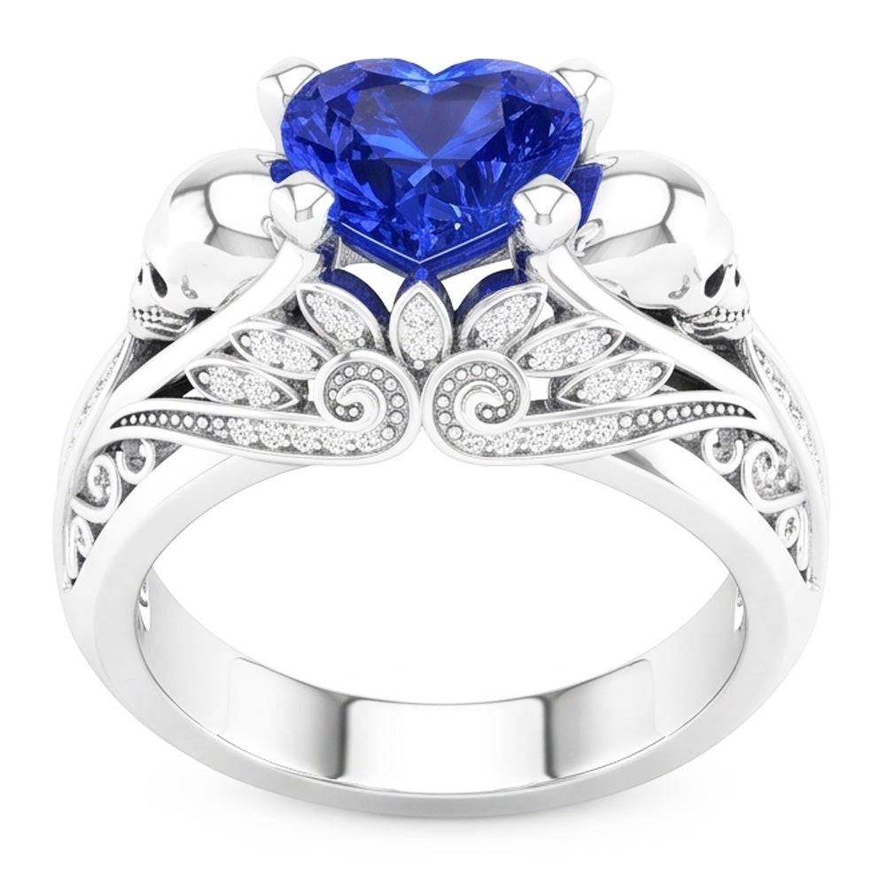 Edelstein Herz Blauer Saphir Ring Antiker Stil Natürlicher Diamant ( nicht im Labor gezüchtet )en 2 Karat