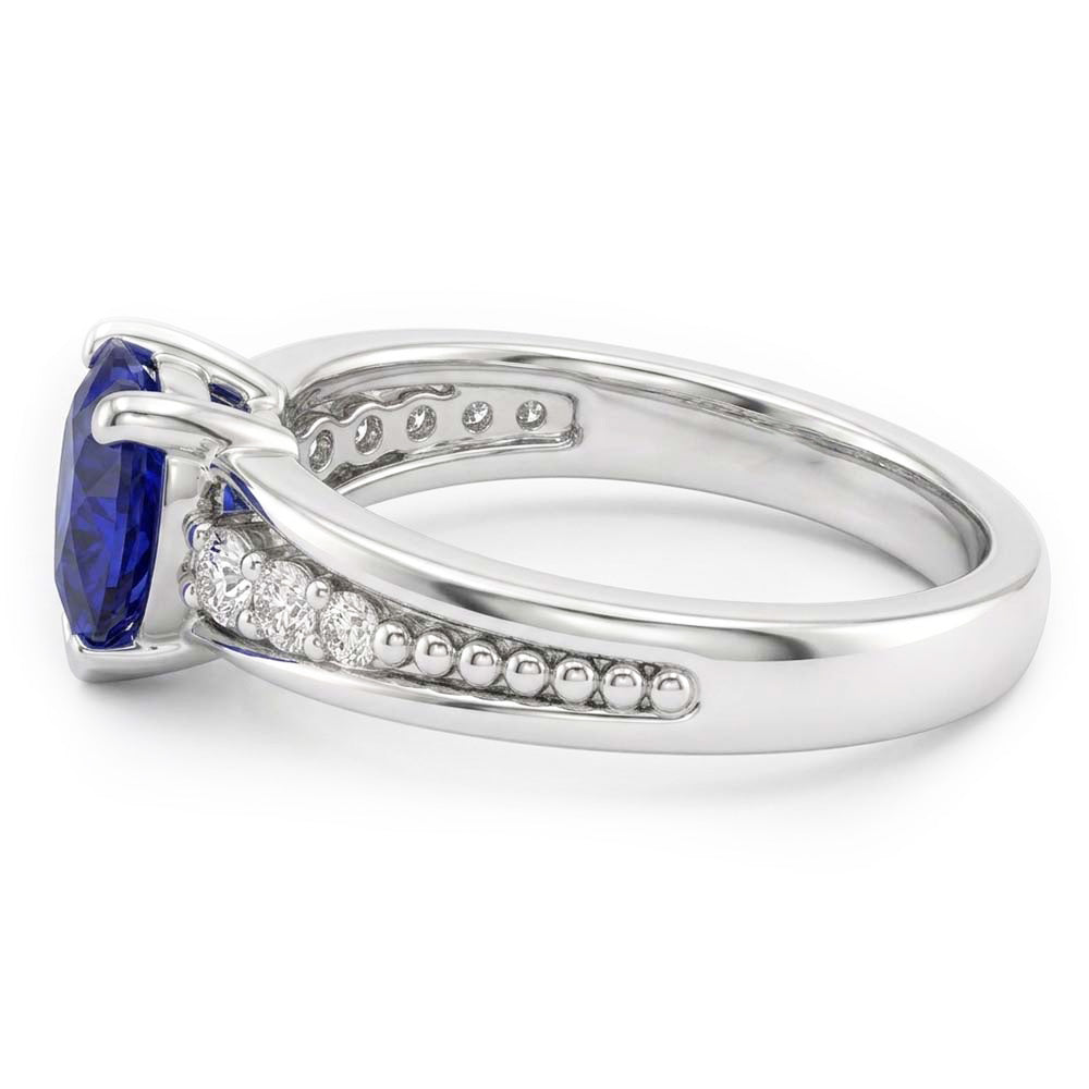 Edelstein Natürlicher Diamant ( nicht im Labor gezüchtet ) Ring Herz Schliff Ceylon Saphir Schmuck