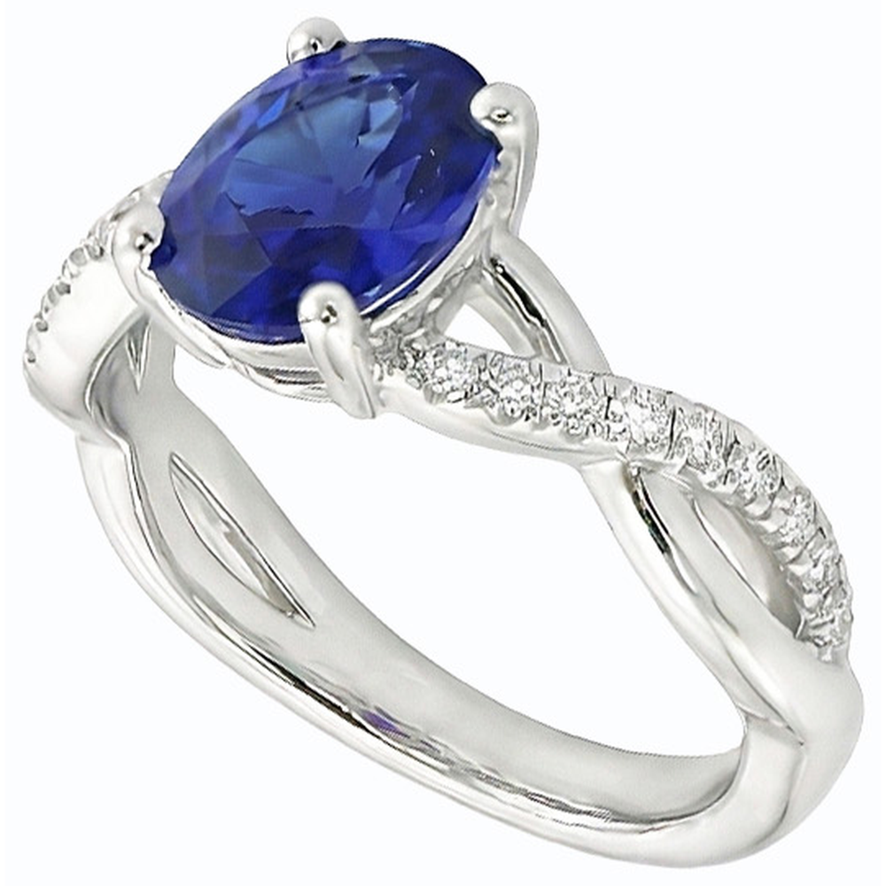 Edelstein Oval Ceylon Saphir Ring 4,50 Karat Natürlicher Diamant ( nicht im Labor gezüchtet )en Schmuck