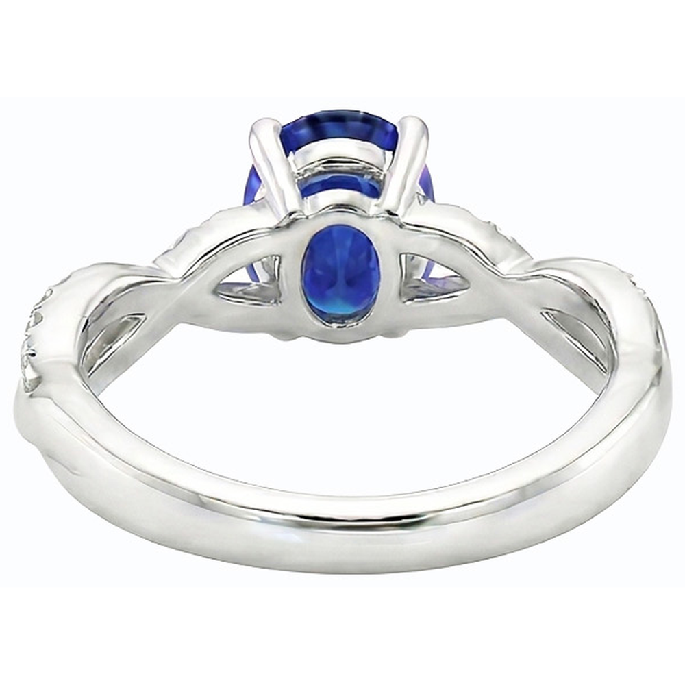 Edelstein Oval Ceylon Saphir Ring 4,50 Karat Natürlicher Diamant ( nicht im Labor gezüchtet )en Schmuck