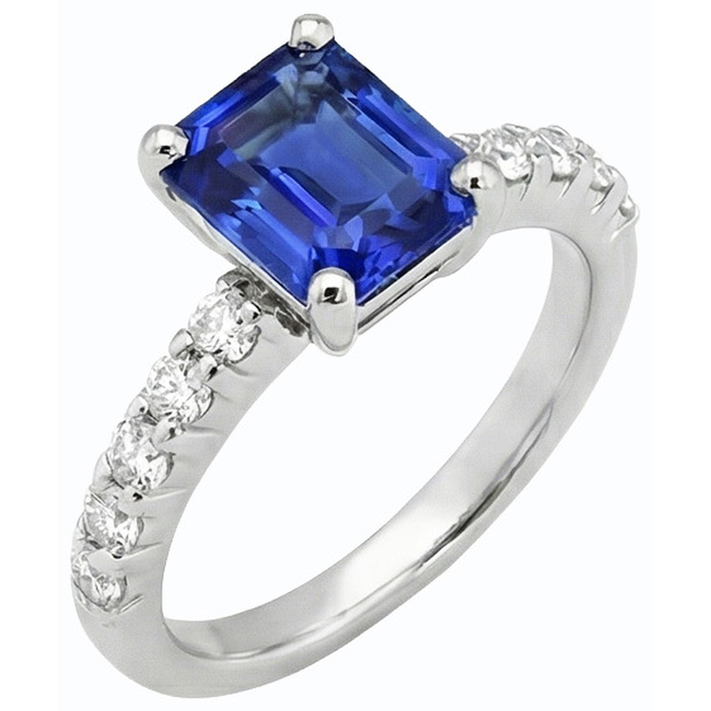 echter radiant diamant 2.50Karat ring Seitenansicht