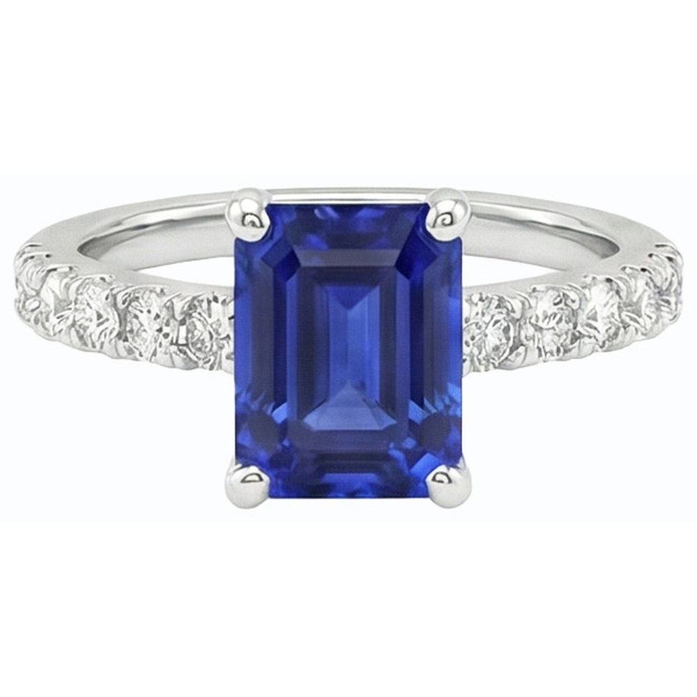 echter radiant diamant 2.50Karat ring Profilansicht