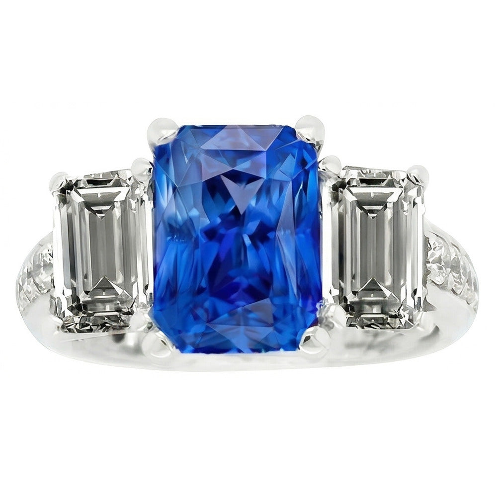echter radiant diamant 4.50Karat ring Draufsicht