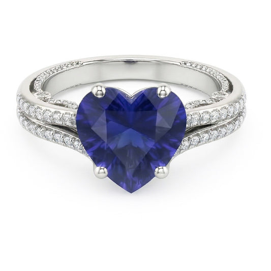 Edelstein Ring Herzschliff Sri Lankan Saphir 4,50 Karat Filigraner Schaft