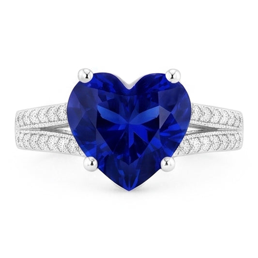 Edelstein Ring Herzschliff Sri Lankan Saphir 4,50 Karat Filigraner Schaft