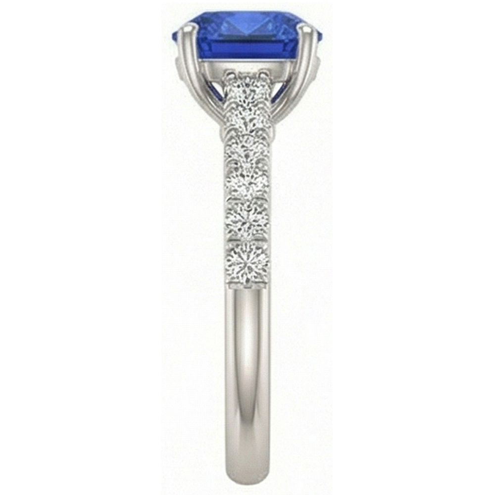 Edelstein Ring Saphir im Kissenschliff 2,50 Karat Fishtail Set Natürlicher Diamant ( nicht im Labor gezüchtet )en