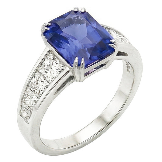 echter radiant diamant 5Karat ring Vorderansicht