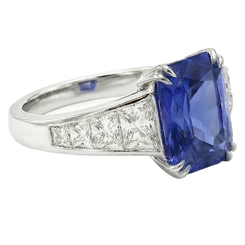 echter radiant diamant 5Karat ring Detailansicht