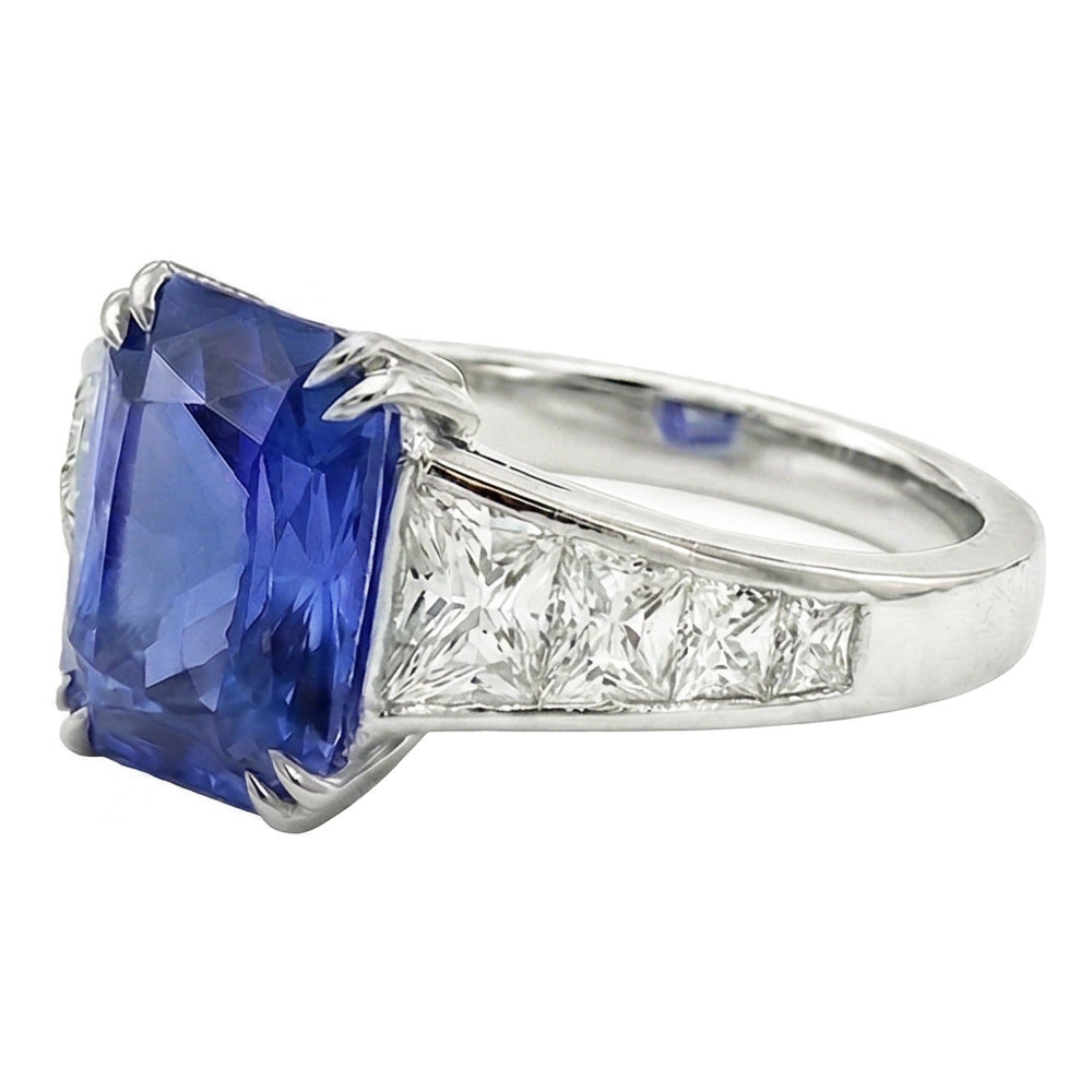 echter radiant diamant 5Karat ring Draufsicht