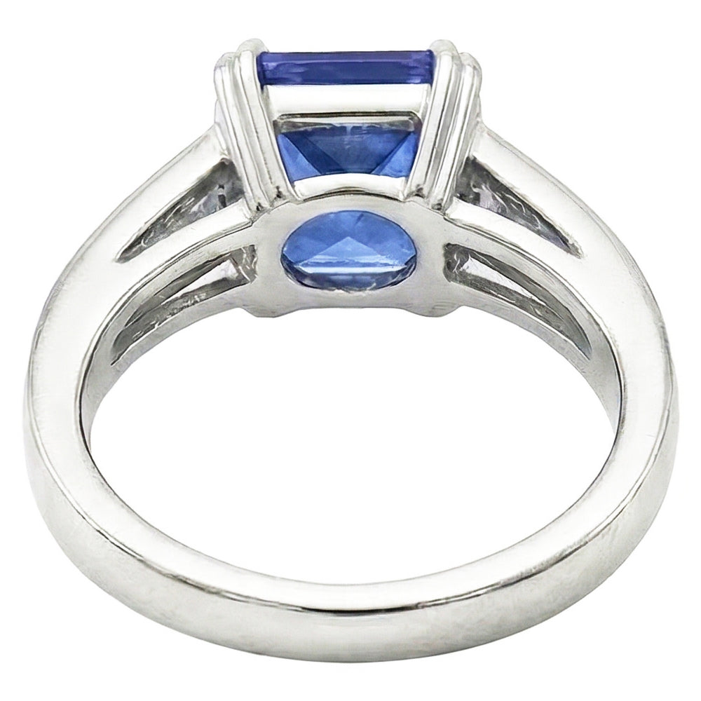 echter radiant diamant 5Karat ring Profilansicht