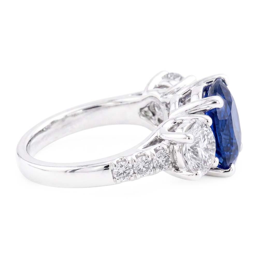 Edelstein Ringkissen Saphir Gitterfassung Natürlicher Diamant ( nicht im Labor gezüchtet )en 3,50 Karat