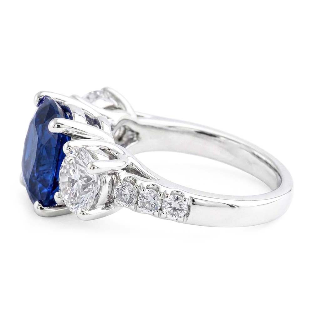 Edelstein Ringkissen Saphir Gitterfassung Natürlicher Diamant ( nicht im Labor gezüchtet )en 3,50 Karat