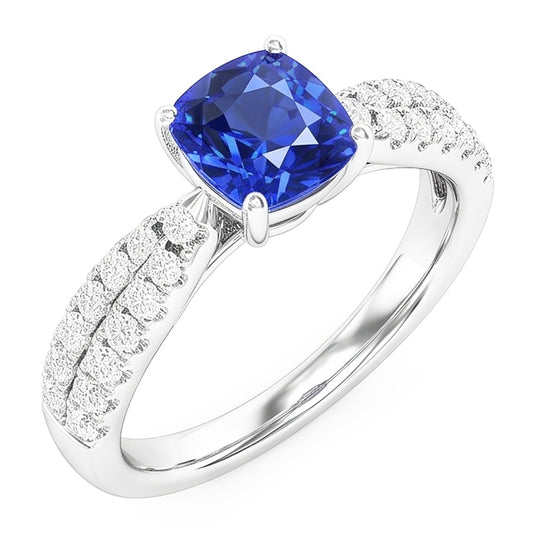 Edelstein Schmuck Kissen Sri Lanka Saphir Ring 3 Karat Gold 14K