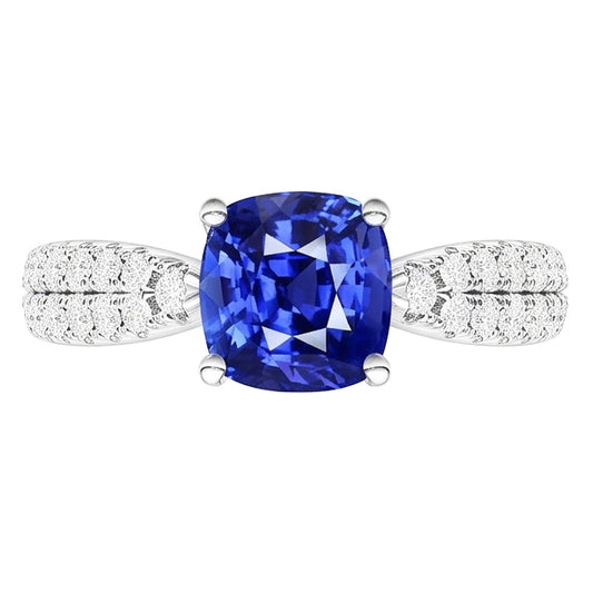 Edelstein Schmuck Kissen Sri Lanka Saphir Ring 3 Karat Gold 14K