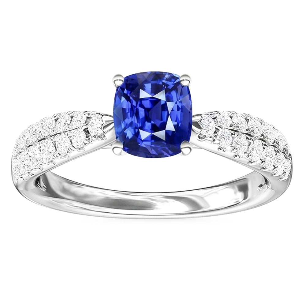 Edelstein Schmuck Kissen Sri Lanka Saphir Ring 3 Karat Gold 14K
