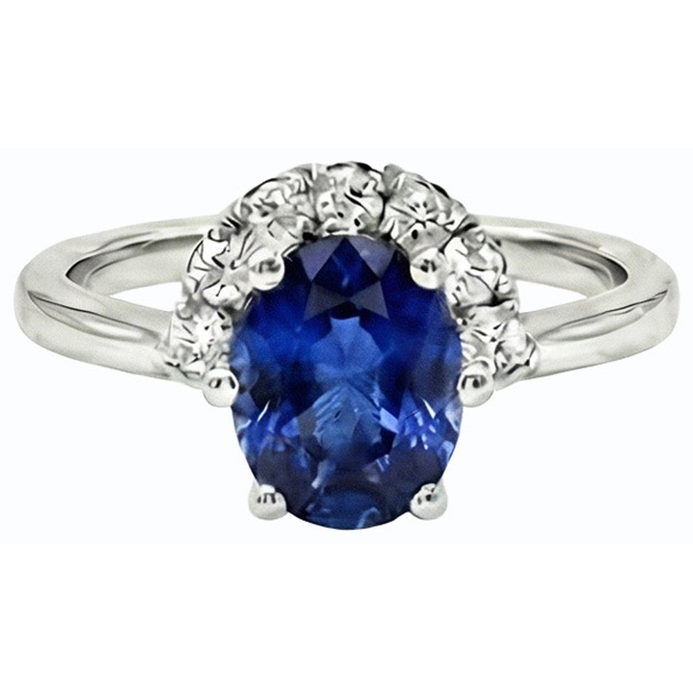 echter oval diamant 2.50Karat ring Profilansicht