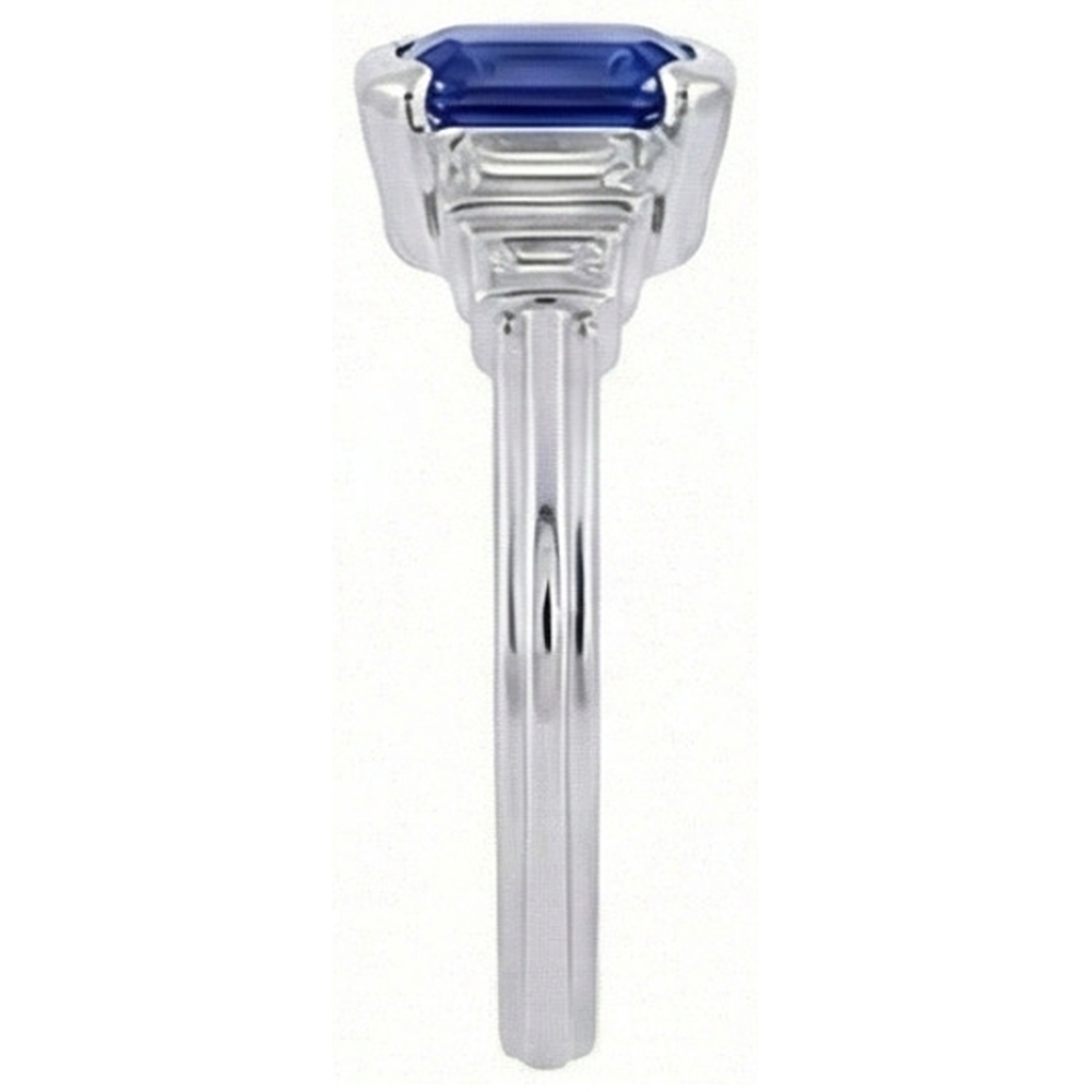Edelstein Smaragd Blue Saphir Ring 5 Stein Baguette Natürlicher Diamant ( nicht im Labor gezüchtet )en 2 Karat