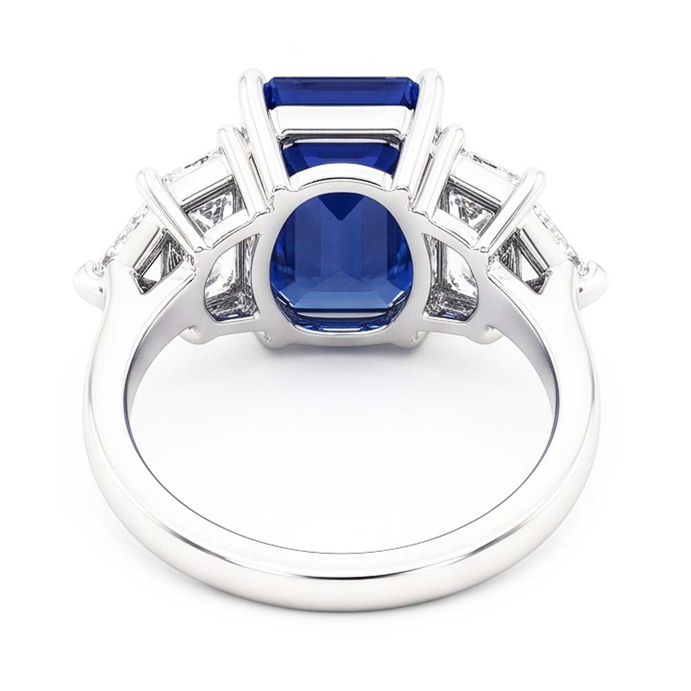 Edelstein Smaragdblauer Saphir Ring 2,50 Karat Natürlicher Diamant ( nicht im Labor gezüchtet ) Goldschmuck