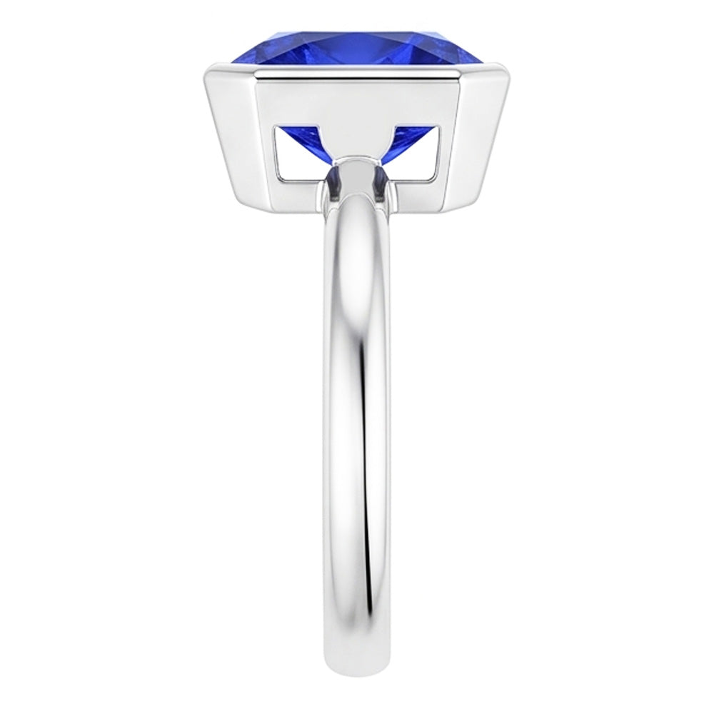 Edelstein-Solitär-Ringkissen-Lünette-Set Blauer Saphir 1,50 Karat