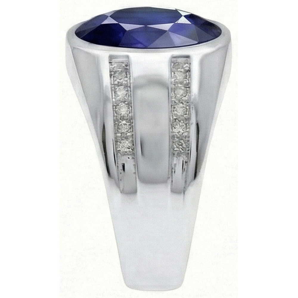 Edelstein Vintage Style Oval Blue Saphir Ring 3,50 Karat Natürlicher Diamant ( nicht im Labor gezüchtet )en