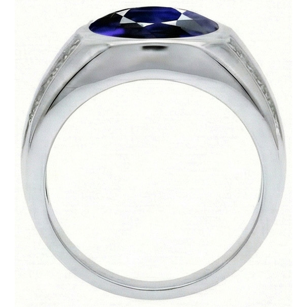 Edelstein Vintage Style Oval Blue Saphir Ring 3,50 Karat Natürlicher Diamant ( nicht im Labor gezüchtet )en