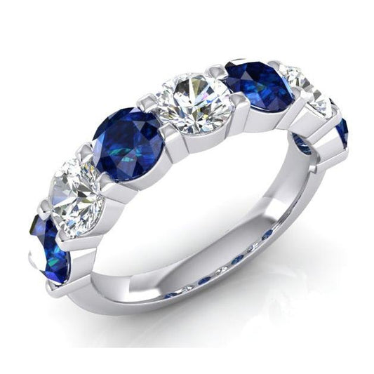Edelstein Damen Ring Mit Blauer Saphir Und Erde Gewonnener Natürliche Diamant
