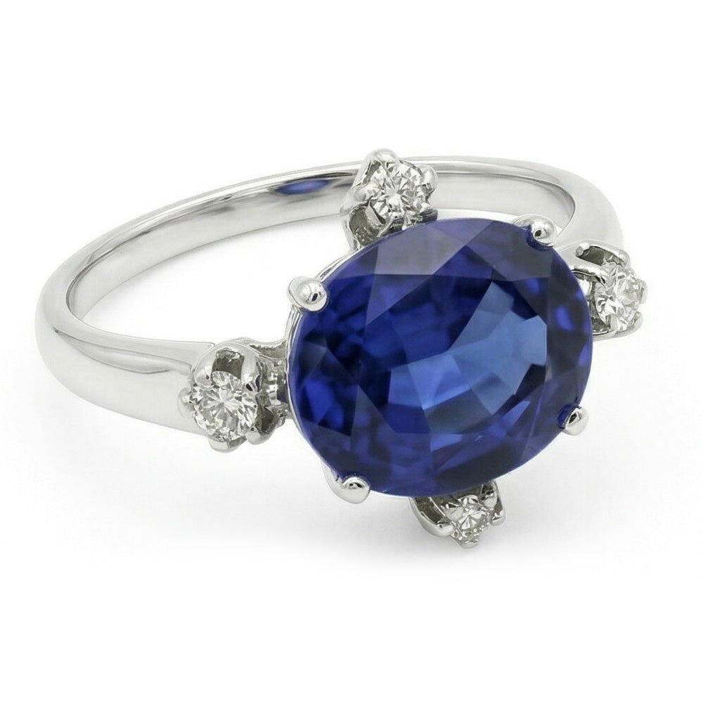 echter oval diamant 3.50Karat ring Draufsicht