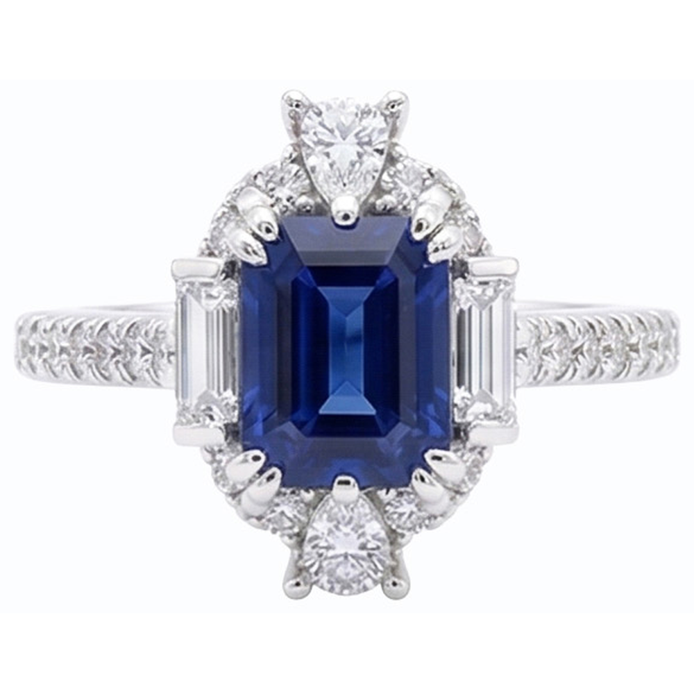 echter baguette diamant 3.50Karat ring Detailansicht