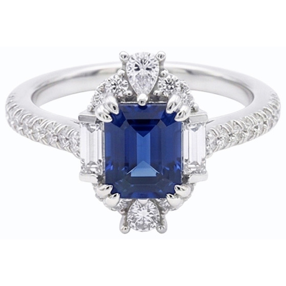 echter baguette diamant 3.50Karat ring Profilansicht