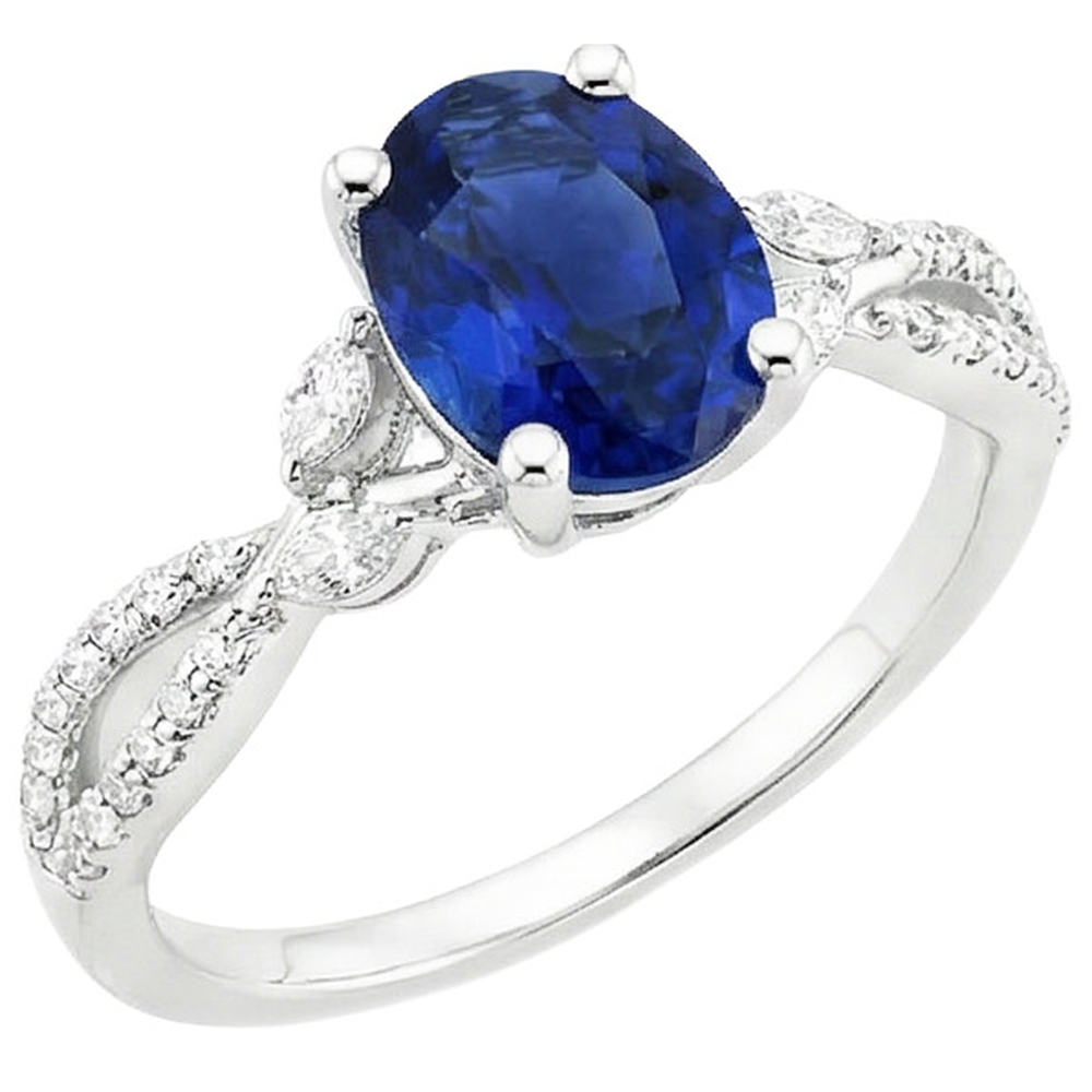echter oval diamant 4Karat ring Seitenansicht
