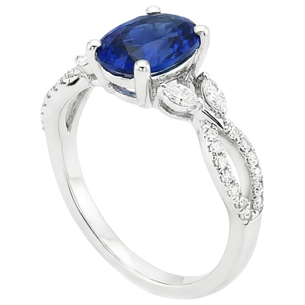 echter oval diamant 4Karat ring Detailansicht