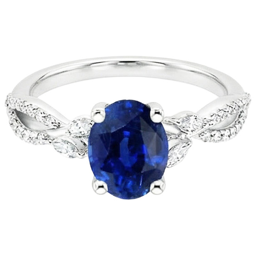 echter oval diamant 4Karat ring Profilansicht