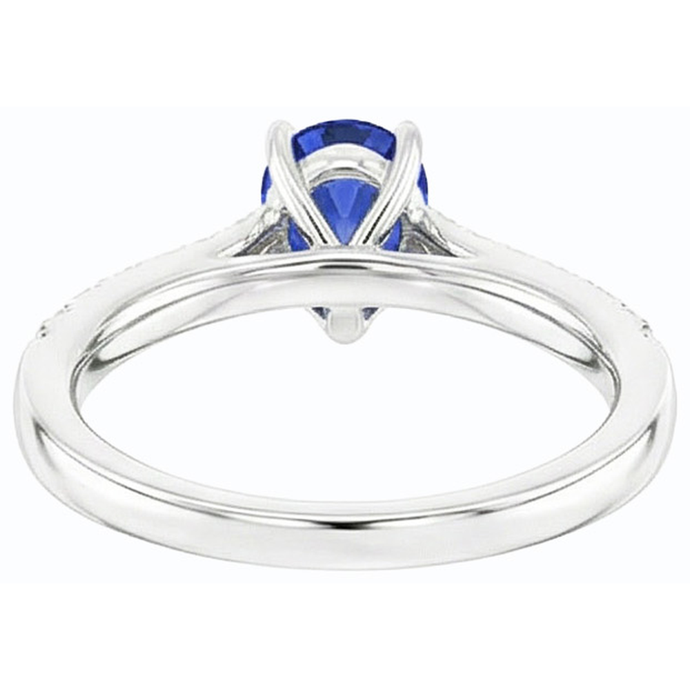 Edelsteinschmuck Blauer Saphir Ring Birne & Natürlicher Diamant ( nicht im Labor gezüchtet )en 2,50 Karat